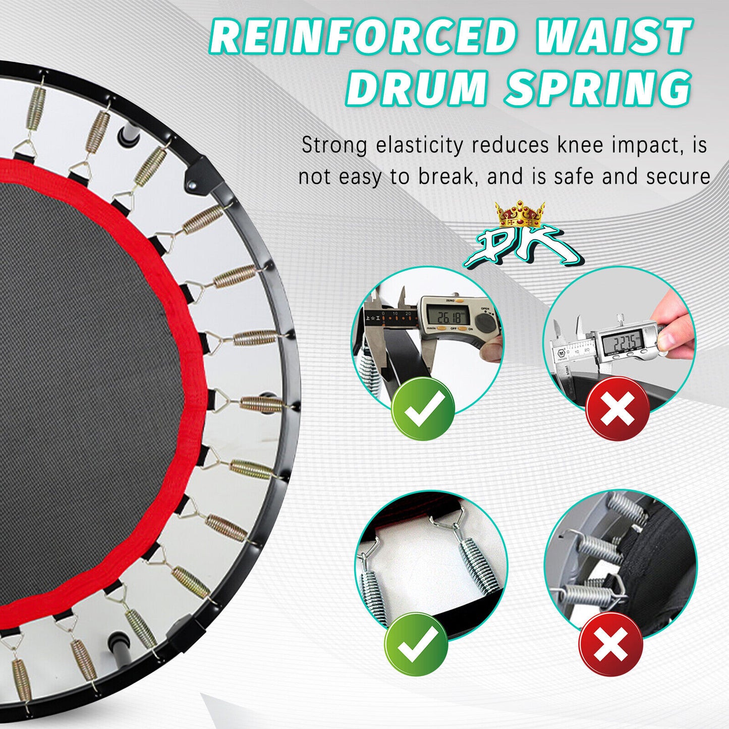 40" 660Lbs Foldable Mini Trampoline Rebounder Fitness Gym Home Workout Exercise
