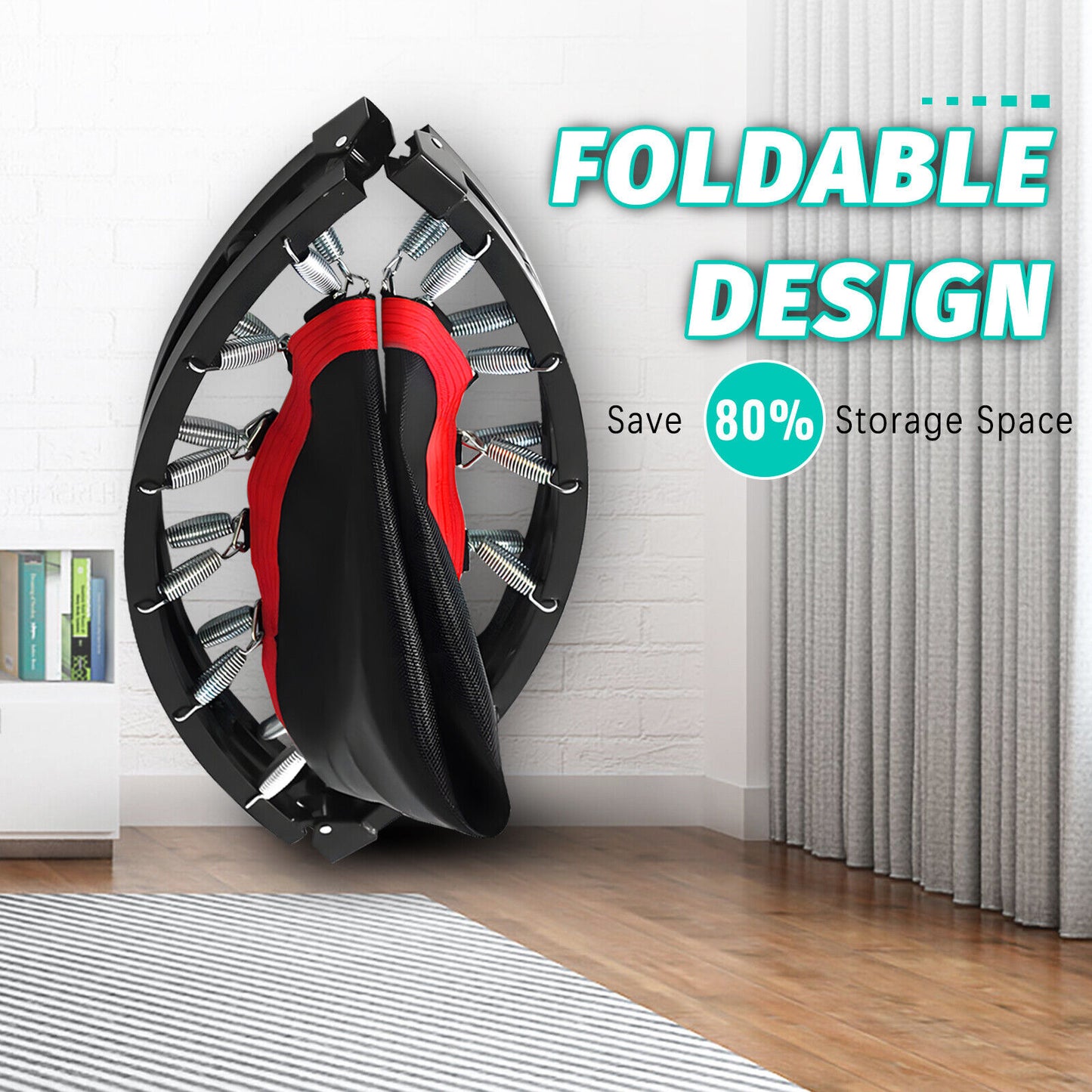 40" 660Lbs Foldable Mini Trampoline Rebounder Fitness Gym Home Workout Exercise