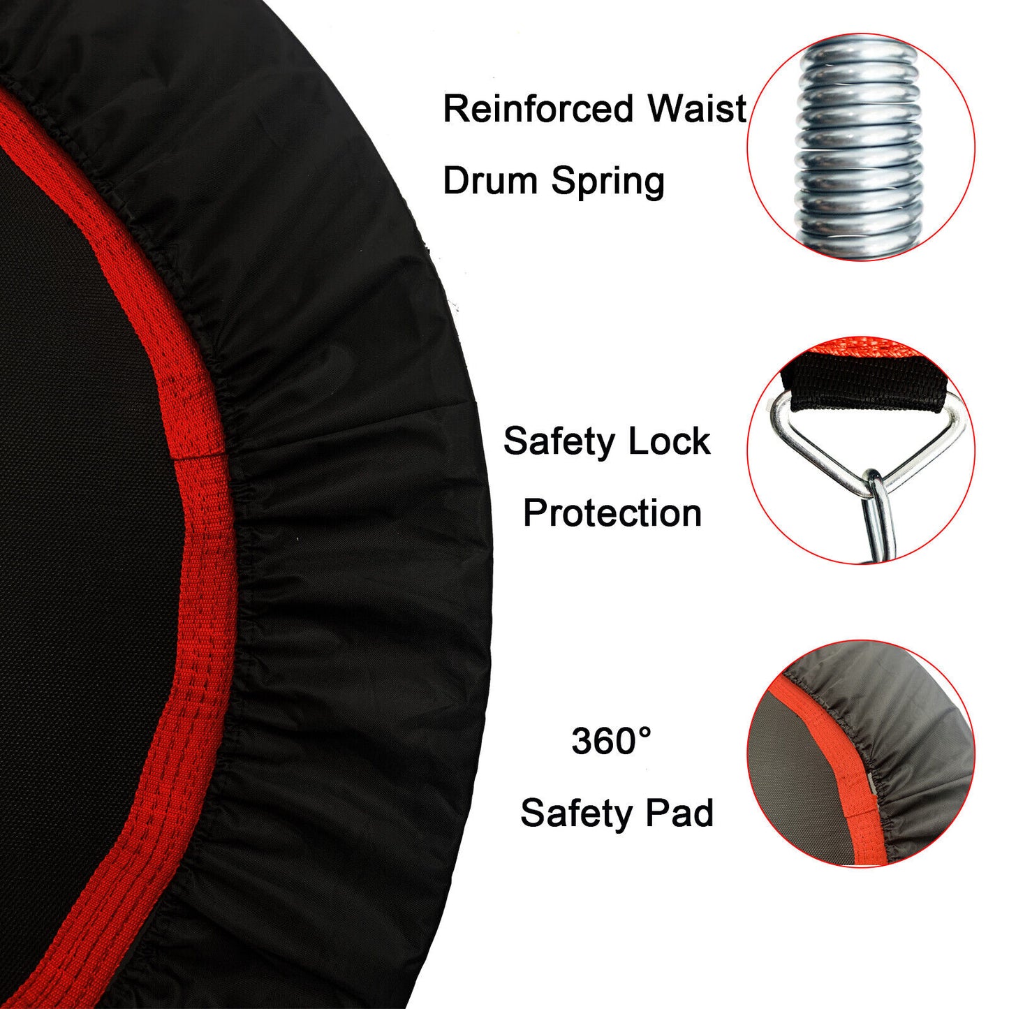 40" 660Lbs Foldable Mini Trampoline Rebounder Fitness Gym Home Workout Exercise