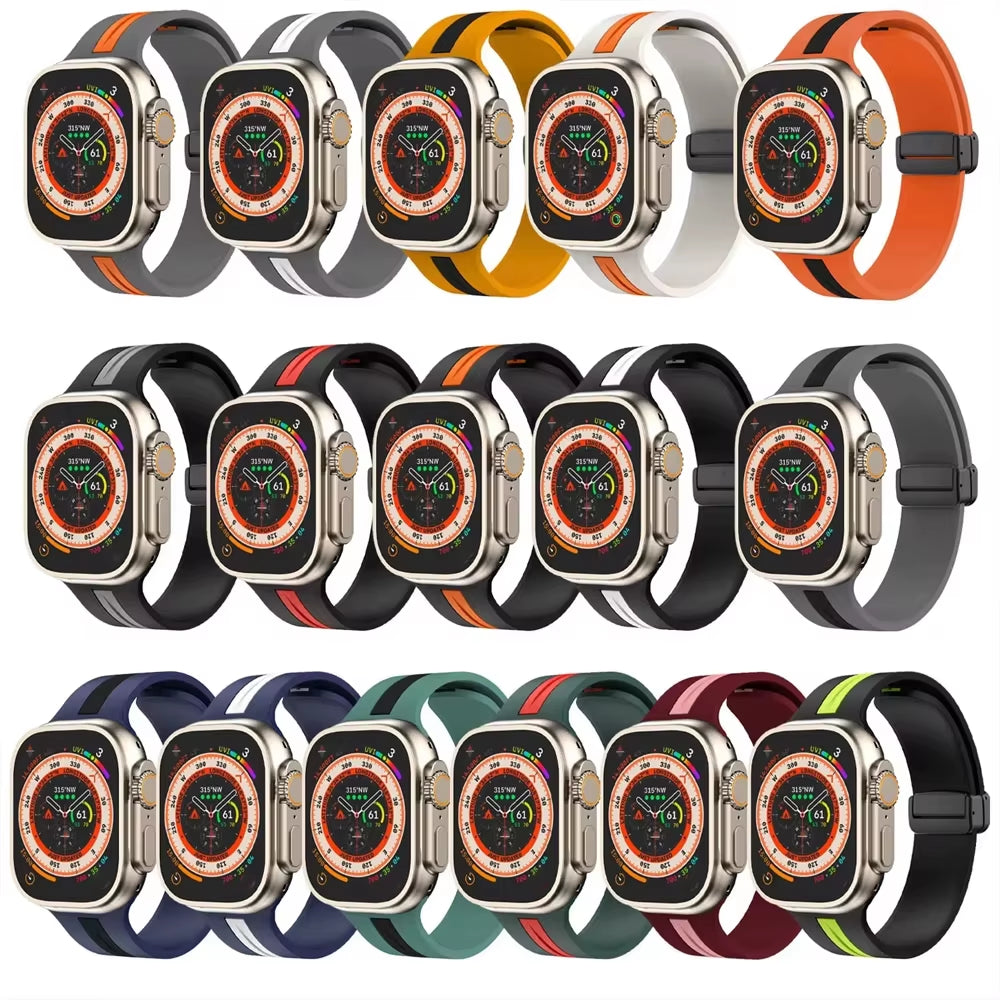 Silicone Strap for Watch Band 46Mm 44Mm 45Mm 49Mm 41Mm 42Mm 38 40Mm Bracelet Iwatch Correa Series 10 9 8 7 6 5 Ultra SE 2